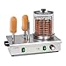 KLARSTEIN Wurstfabrik Pro - 600 Hot Dog Maker, 600 Watt, 3 Spiedi Riscaldanti, Temperatura: 30-100 °C, Cilindro in Vetro: Ø 20 cm, Gabbia Inox: Ø 17 cm, Alloggiamento Inox, Professionale, argento