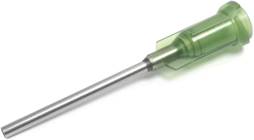 SANANTS14 Ga 1 inch Blunt Tip Dispensing Needle with Luer Lock,Precision Applicator(Olive,50 Pcs)