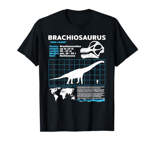 Brachiosaurus fact Sheet Dinosaur Facts T-Shirt