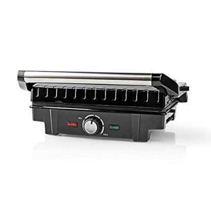 Nedis - Kontakt Grill - Automatischer Temperaturkontrolle - Platte mit Anti-Haft-Beschichtung - Betriebs- und Bereitschaftsanzeige - Cool-Touch-Griff - Abtropfwanne - 1600 W - 25.6 x 17.8 cm - Metall – Bild 7