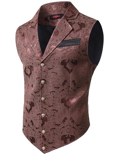 Image of VATPAVE Mens Victorian Suit Vest Steampunk Gothic Waistcoat