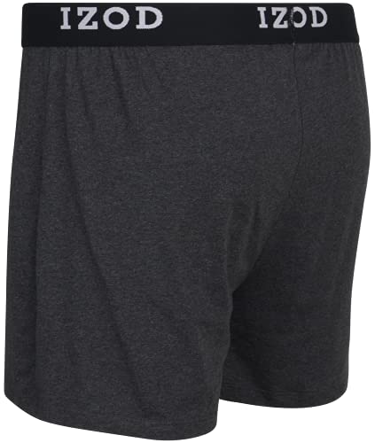 IZOD Men's 4 Pack Knit Boxer, Size Large, Black/Charcoal
