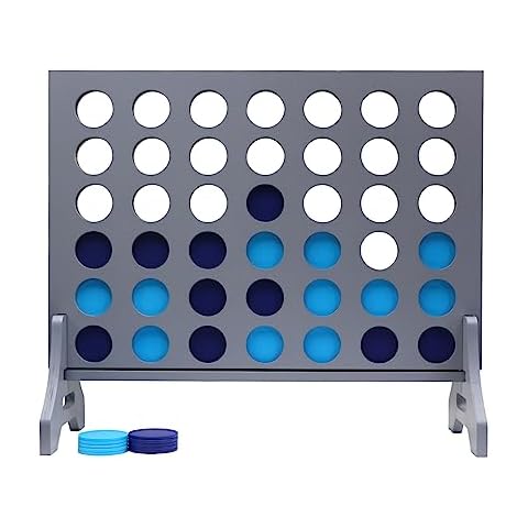 Tailgating Pros Premium Grey Giant Four in a Row with Carrying Case - Jumbo Oversized Outdoor Yard Game - Connect Multiple Pucks in a Row to Win - Many Puck Colors Available! Cover