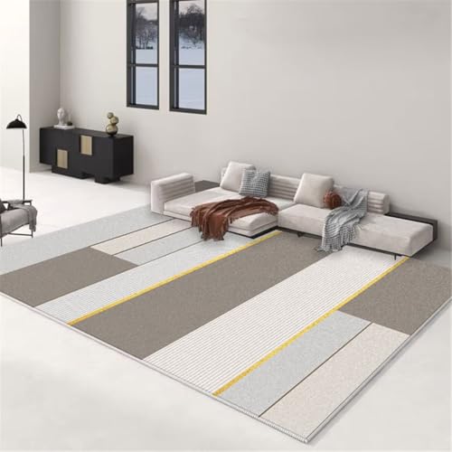 Tapis de salon gris-jaune 120x160 cm rectangulaire résistant
