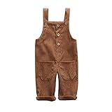 Argorgeous Baby Boy and Girl Suspender Pants Solid Color Corduroy Toddler Infant Unisex Bib Long...
