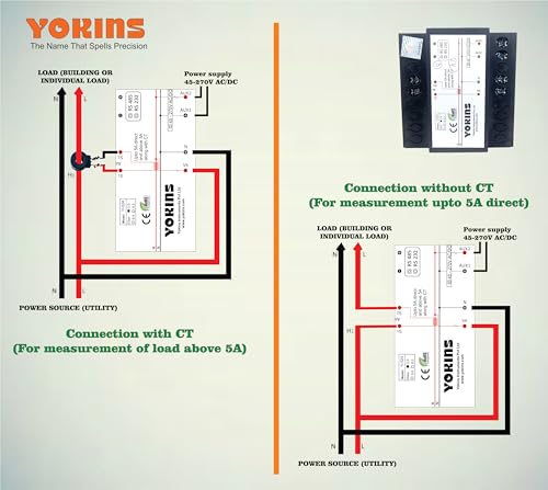 Image of YOKINS True RMS Digital Single Phase VAW Multifunction meter (3 line display), YI-524 AC 5A CT Selectable, Volt, Current, Watt, Pf, F, kVA, kWh, Rpm, Rhr, Lhr, Wattmeter, comes with one year warranty