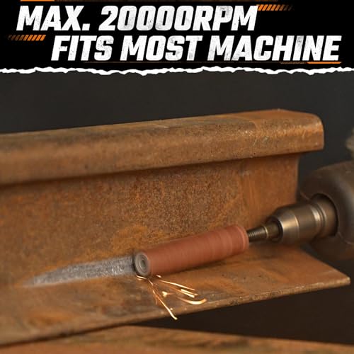 Nuodunco ND0000406SRP2 50Pcs 2 Inch Sand Paper Abrasive Cartridge Rolls Cone Cylinder Rotary Flap Disc 1/4 Inch Die Grinder Sanding Disc Grinding Bits Drum Sanders thumb #3