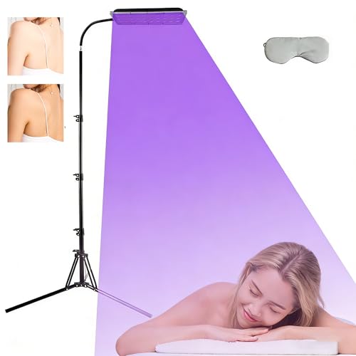 Lampe de Bronzage pour Maison 45W,395nm Lampe Bronzage pour Visage Et Corps Support Réglable Lampe UV Bronzage Avec Protection des Yeux,Lumière Violette,...