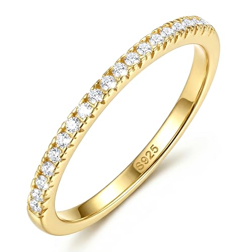 Diamday Ring Silber 925 Damen Hochzeitsringe für Frauen Ewigkeit Ring Bands Cubic Zirkonia Versprechen Verlobung Pinky Stapel Sterling Silber Ringe für Frauen Männer Schmuck Geschenke Gold Silber
