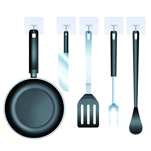 Kk5 Adhesive Wall Hooks Hangers Heavy Duty 13 Pounds Sticky Hooks For Hanging For Kitchen Livingroom Bedroom Student Dormitory Stainless Steel Ceiling Hanger #TOP1