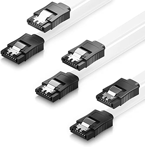 Qivynsry Sata Cable Iii 3 Pack Sata Cable Iii 6Gbps Straight Hdd Sdd Data Cable With Locking Latch 18 Inch Compatible For Sata Hdd, Ssd, Cd Driver, Cd Writer - White #TOP2