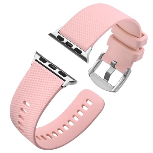 Bracelet étanche silicone résistant à la sueur 38mm 44mm boucle noire fixe