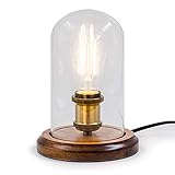 Rebuild Skills Vintage Industrial Edison Desktop Lamp with Glass Dome Cover for Bedroom, Living Room