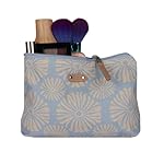Roxy Makeup Bag | Storage Case | Cosmetics | Reusable | Zipper Closure | Lightweight | Accessories, Roxy Pouch - Chambray Tropical Tile - Image 4