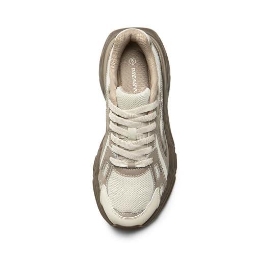 Image of DREAM PAIRS Women's Platform Chunky Liv Fashion Sneakers Walking Lace-Up Comfortable Y2K-Style Sneakers Workout Sport Work Casual Tennis Shoes