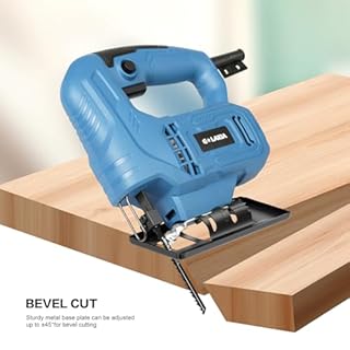 G LAXIA Jigsaw 400W 3000SPM Power Jig Saws Bevel Cutting: -45 ° to 45° Wood Cutter Machine with Wood Metal Cutting Blades