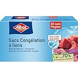 Albal Gefrierbeutel, mittelgroß, Modell 3 l, 70 % recycelte Ressourcen, 3-lagig, breite Öffnung, Food Saver, 25 x 27 cm