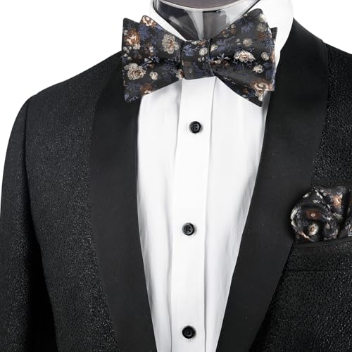 Image of Alizeal Mens 2pcs Floral Pattern Bow Tie Set