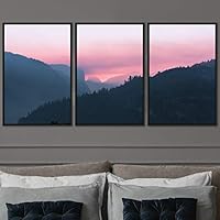 3 Piece Framed Canvas Wall Art Abstract Mountain Top Landscape Canvas Prints Home Artwork Decoration for Living Room,Bedroom - 16