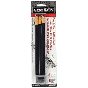 Peel & Sketch Charcoal Pencils 3/Pkg-