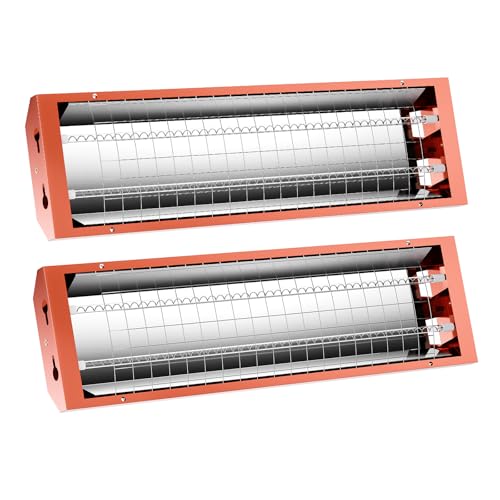 LyeXD 2Pcs Infrared Paint Baking Lamps, 2000W 110V Body Repair Paint Curing Systems Auto Heating Car Curing Light, Heat Lamps for Car Painting,Local Paint Drying, Putty Drying