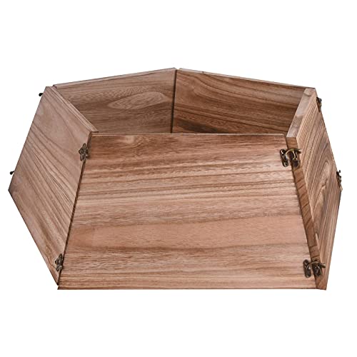 Vencer Wooden Christmas Tree Stand Box,Rustic Decorations,Form A Star,5 Board With Hooks,Easy Installation,Tree Skirt Base For Christmas Tree Decorations,Vto-008 #TOP9