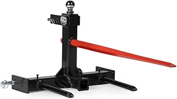 Titan Attachments 3 Point Gooseneck Tractor Trailer Hitch Charcoal, Frame + 49" Spear