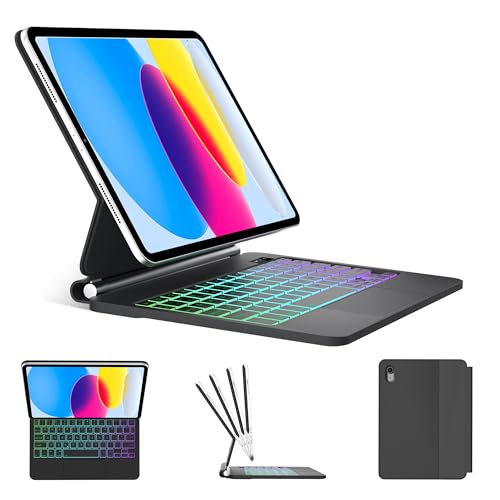 Magic Keyboard Folio iPad A16 2025�N��11���� iPad ��10����P�[�X �L�[�{�[�h10.9�C���`�p ���C���{�[�o�b�N���C�g�L�[ �}���`�^�b�`�g���b�N�p�b�h �ȒP�ɃZ�b�g �t���[�e�B���O�J���`���o�[�X�^���h ����ɂ����\