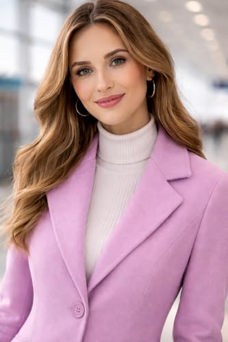 Image of HAUTEMODA Women's Winter Coat Trench Long Sleeves Over Coat With Pocket single Breasted