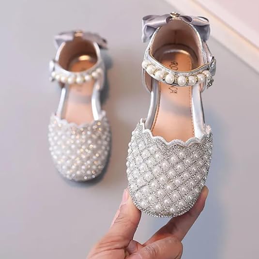Girls Dress Shoes Mary Jane Style Pearls Shoes Parties, Weddings, School Events2