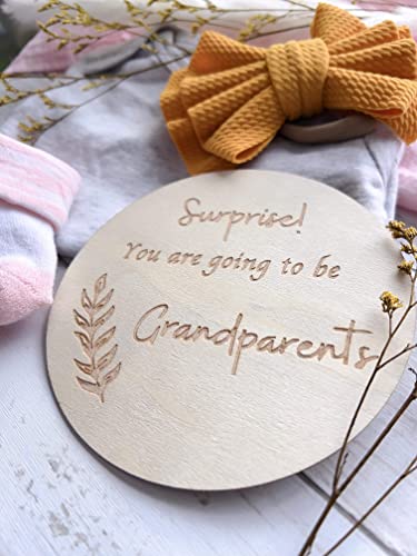 Pregnancy Announcement Wooden Plaque - Baby Announcement For Husband, Grandparents, Great Grandparents, Aunt, Uncle, Family & Friends Photo Prop For Social Media - Hello World Newborn Sign, Baby Gender Reveal -Gift For Pregnant Women & Dad To Be Gifts (7Pcs ) #TOP7