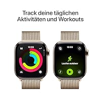 Apple Watch Series 11 GPS + Cellular 42 mm Smartwatch mit Titangehäuse in Gold und Milanaise Armband in Gold, Schlafindex, Fitnesstracker, Gesundheitsüberwachung, Always-On Display, Wasserschutz – Ansicht 3
