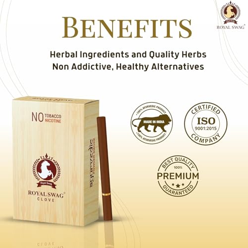 Image of ROYAL SWAG Ayurvedic Wellness Stickss 100% Tobacco & Nicotine Free Cigarettes Clove, Mint Flavoured | Smoking Cessation(Pack Of 2)
