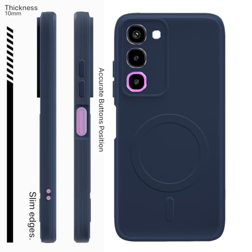 Image of Pikkme Back Cover for Realme P4R 5G Soft Matte Silicone Mag-Safe Design (Mag-Safe Not Support) Camera Protection | Slim Fit Bumper Cover (Blue)