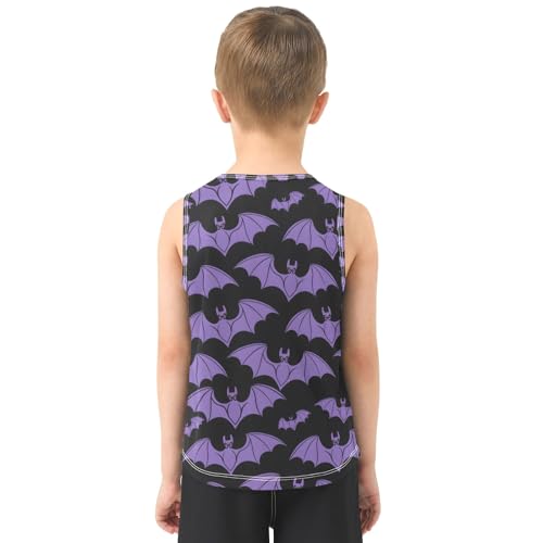 Boys' Tank Top Shirt Halloween Purple Bat Sleeveless T-Shirts3