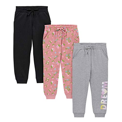 Image of BTween Kids Girls Fashion Stretch Waist Ultra Soft Jogger Pants Set 3 Pack Bundle