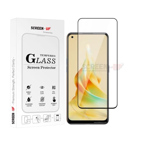 Image of ScreenUp Tempered Glass For Oppo Reno 8 / Reno 8 Lite /Reno 8T 4g - Ultra Clear, 9H Scratch Resistant, Full Coverage, Easy Install Screen Protector