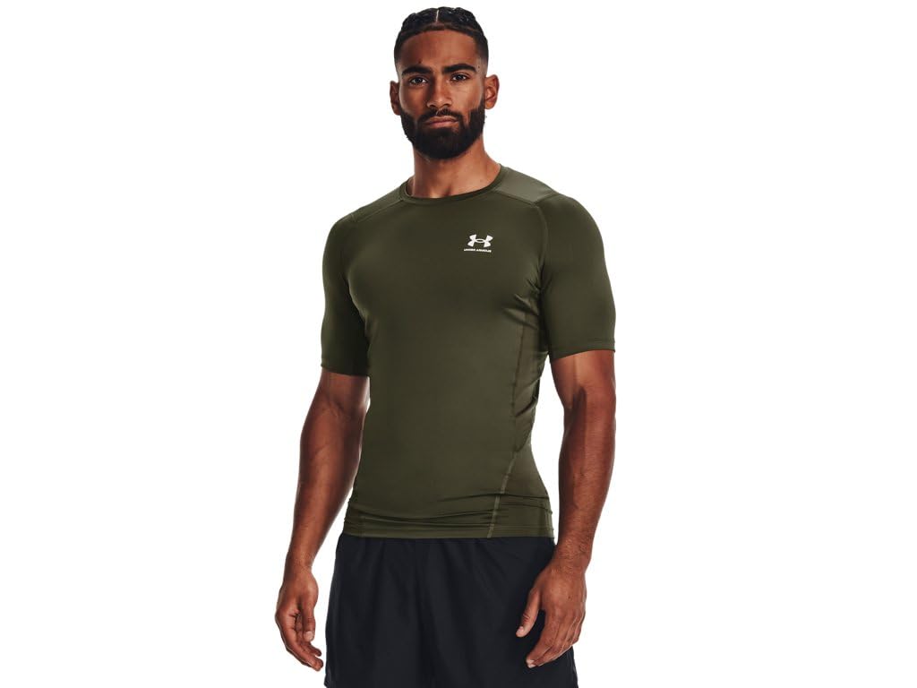Under Armour Armour Herren HeatGear Kompressions-T-Shirt, kurzärmelig, Gr. 390, Marineblau/Weiß, Größe 3XL