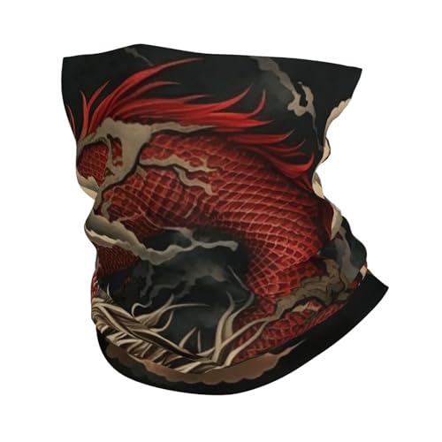 Red dragon cloud japan Vintage Neck Gaiter Cubrepico Pañuelo Balaclava Bandana para Mujeres Hombres Máscara para Motocicleta Ciclismo Esquí Fiesta, Blanco miniatura 1