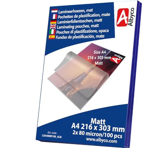 Albyco Laminierfolien, Laminiertaschen - Format A4, 216x303 mm...