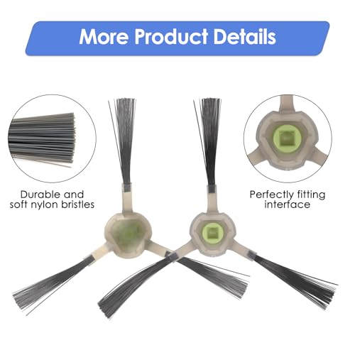 Image of (5 Pack) M210 Replacement Side Brushes Compatible With Lefant M210B, M213S, M210S, M210, M213, M210 Pro, M210P, OKP Life K2, K3, K3A, K4, K5, Robotic Vacuum Cleaner, Side Brush Kit, Accessories Kit