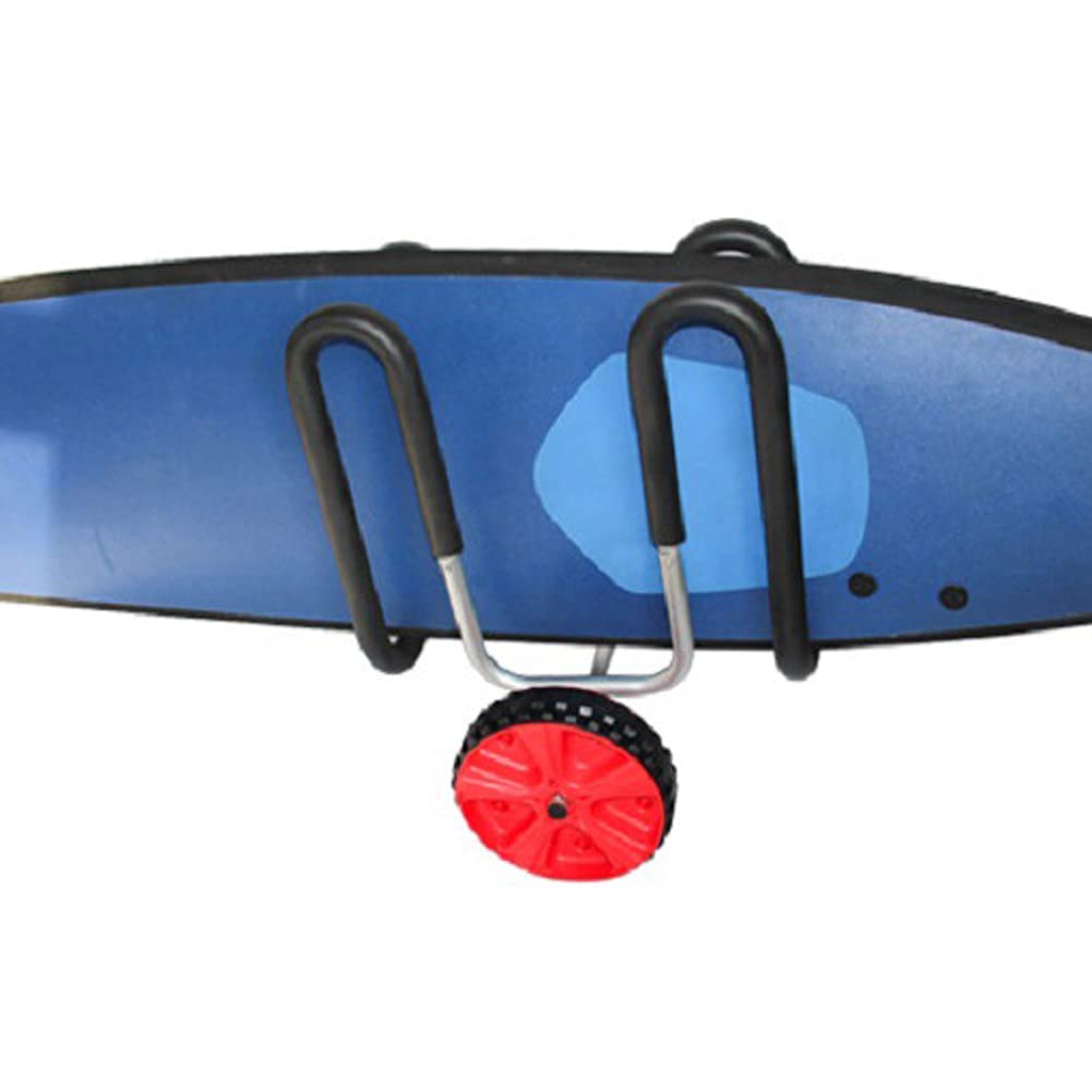 LANGWEISUP Surfboard Cart, Aluminum Beach Cart Wheel Transport Trailer Trolley with Aluminum Spring Buckle and Foam Pad