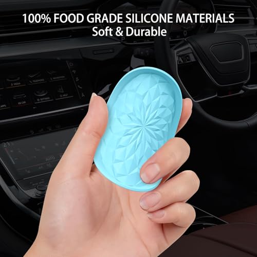 Image of ME.FAN Car Coasters for Cup Holders [4 Pack] - 2.75In Silicone Auto Mug Mats - Universal Non-Slip Recessed Car Interior AccessoriesSky Blue