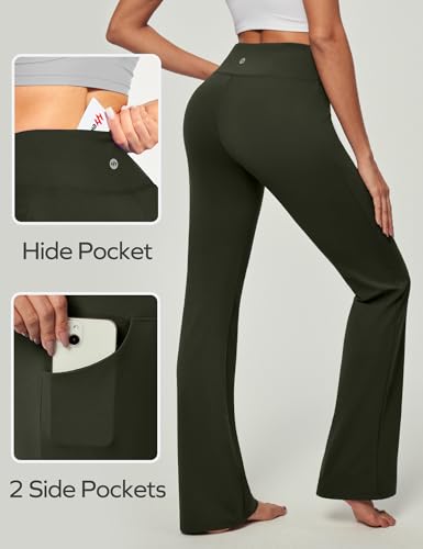 Image of Ewedoos Yoga Pants Women Flare Leggings for Women with Pocket Work Pants