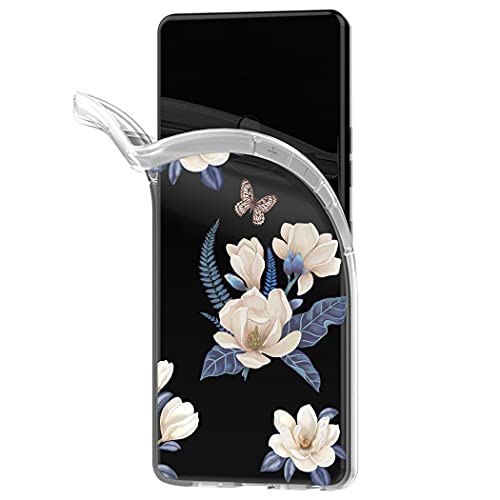 Vokuha For Galaxy J7 2017/J7 Prime/J7 Sky Pro/J7 Halo/J7 V/J7 Perx/Galaxy Halo Case, Clear Slim Pattern Soft Tpu Rubber Back Phone Protective Cover Cases For Samsung Galaxy J7 2017 (White Flower) #TOP1