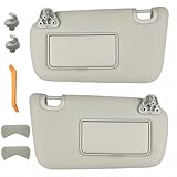 GlymXia Par De Visera Parasol con Soportes para Nissan Sentra 2013-2019 (Gris, Sin Luz)