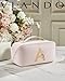 Vlando Mothers Day Mom Gifts,Graduation Gifts for Girls,Personalized Makeup Bag,Makeup Organizer Bag,Preppy Stuff Gifts for Teen Girls Birthday Gift for Women Friends Sister(Letter A)
