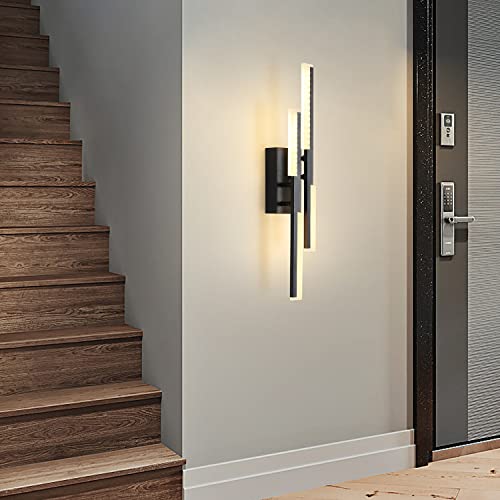 Xlzwjlq Modern Wall Sconce Black Dimmable Led Bathroom Vanity Light Indoor Wall Lamp 19.7” 3000K-6000K Wall Lighting Fixture For Living Dining Room Bedroom Hallway Doorway #TOP6