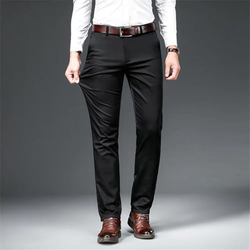 Men's Slim Straight Formal Pants Business Solid Color Stretch Cotton Trousers Jogging Casual Pants4
