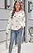 Women's Heart Sweater Crew Neck Casual Long Sleeve Loose fit Love Print Ribbed Knit Sweaters Pullover Top White M